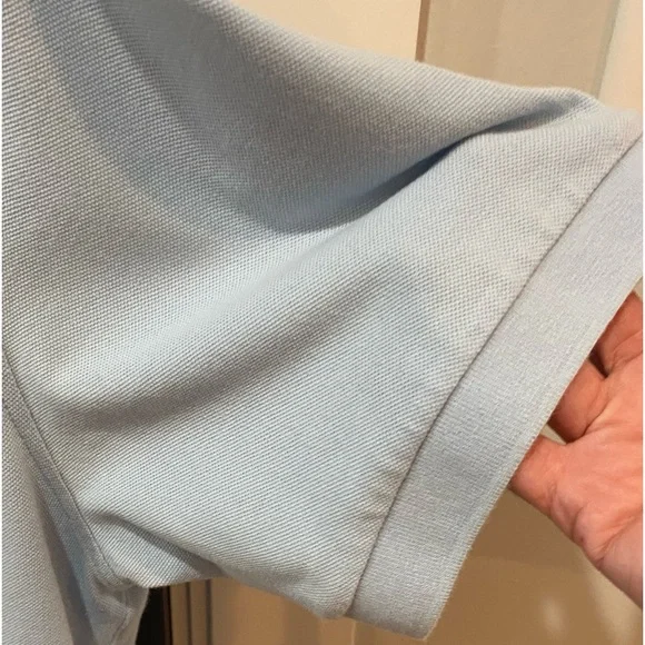 Men’s Peter Millar Crown Soft Pima Cotton & Silk Blend  Light Blue Polo Shirt - Picture 4 of 6